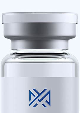 Peptide vial close-up with Extreme Peptide branded label