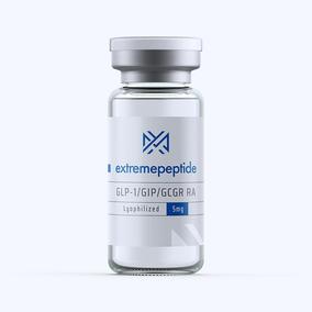 GLP-1/GIP/GCGR RA peptide in a labeled transparent vial