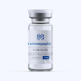Klow Blend 80mg peptide in a labeled transparent vial